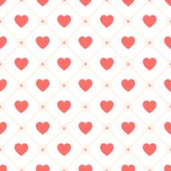 Vector seamless retro pattern with hearts N2