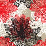 seamless retro vector pattern from abstract flowers