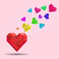 Abstract Valentine Heart Gem Vector N3