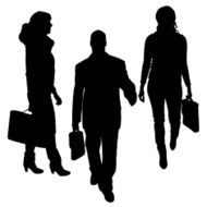 Vector silhouette of businessman N10