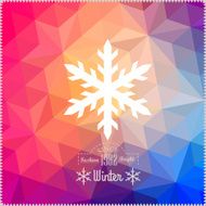 Vector snowflake Abstract snowflake on geometric pattern Snowf