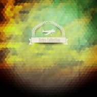 Vector hipster badge Sunset Sky Clouds Retro label design wi