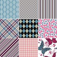 Set seamless vintage pattern