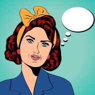 cute retro woman in comics style N86