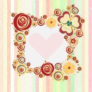 Flowers vector floral composition with place for text paint texture N9