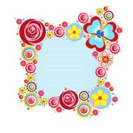 Flowers vector floral composition with place for text paint texture N10