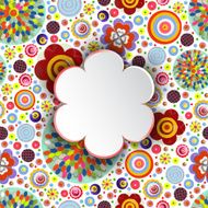 Flowers vector floral composition with place for text paint texture N11