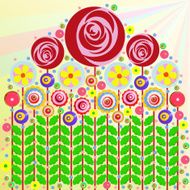 Flowers vector floral composition background with paint texture N12