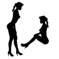 vector silhouette face N19