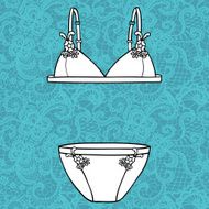 Hand drawn vector sexy lingerie set N13