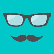 Men&#039;s glasses and moustache Flat design