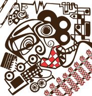 Psychedelic portrait abstract face t-shirt design N2