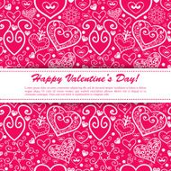 Vector Valentine&#039;s day lacy paper heart greeting card N27