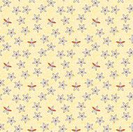 Seamless retro pattern of small flowers on blue background N2