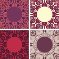 Set of colorful frames with oriental pattern