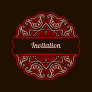 Greeting card with oriental pattern N17