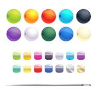 Set of different round beads and seed beads Sewing accessories