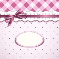 Vintage card design with decorative ribbon and bow N6
