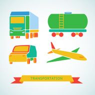 Traveling and transport flat icons