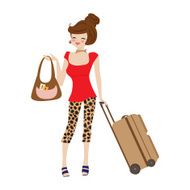young woman with suitcase N23