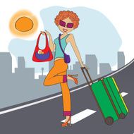 young woman with suitcase N24