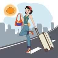 young woman with suitcase N25