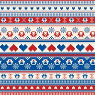 Seamless Winter Sweater pattern with Hearts and Owls