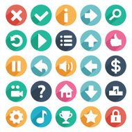Flat and round game icons N3