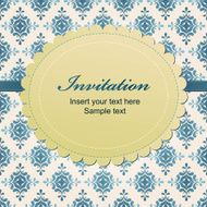 Invitation card with blue pattern