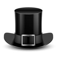 Black Top Hat With Metallic Buckle