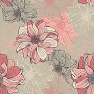 Hand-drawn flowers of dahlia N13