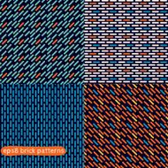 Set of four simple abstract seamless vector brick patterns