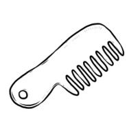 comb hand drawn cartoon