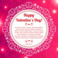 Vector Valentine&#039;s day lacy paper heart greeting card N29