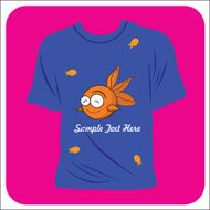 vector t-shirt with fish N2