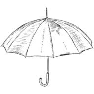 vector sketch illustration - open umbrella N2