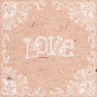 Vintage Valentine&#039;s Day card with a floral frame N2