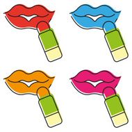 colored lips with lipstick