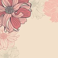 Greeting card with hand-drawn flowers N6