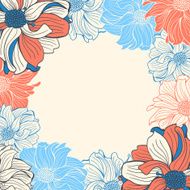 Greeting card with hand-drawn flowers N7