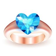 Ring with topaz heart shaped