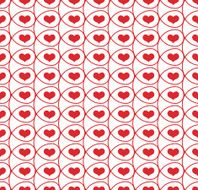 Seamless pattern with hearts in loops N2
