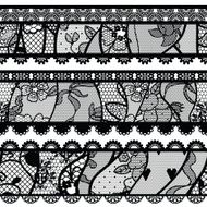 Set of lacy vintage trims