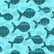 seamless blue background with fish