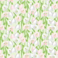 Spring flowers snowdrops natural seamless pattern N2