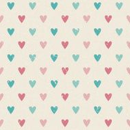 Valentine retro seamless hearts vector pattern