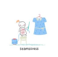 seamstress holding a needle and thread N3