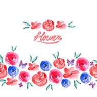 Watercolor Floral Seamless Background N3