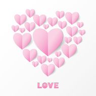 Paper Heart Love Card Vector illustration EPS 10 N3