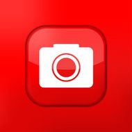 Vector red camera icon Eps10 Easy to edit